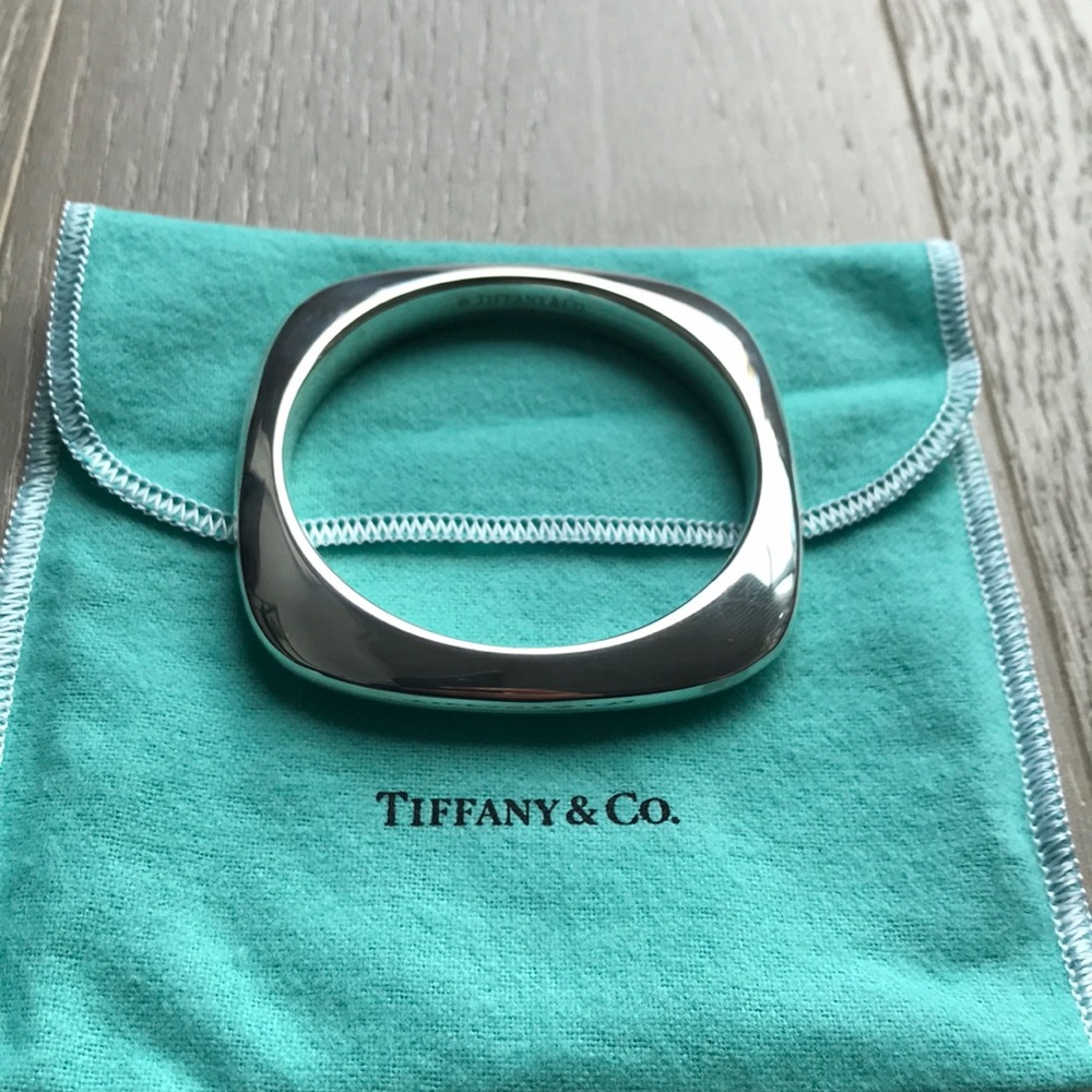 Tiffany & Co Square Sterling Silver Cushion Bangle